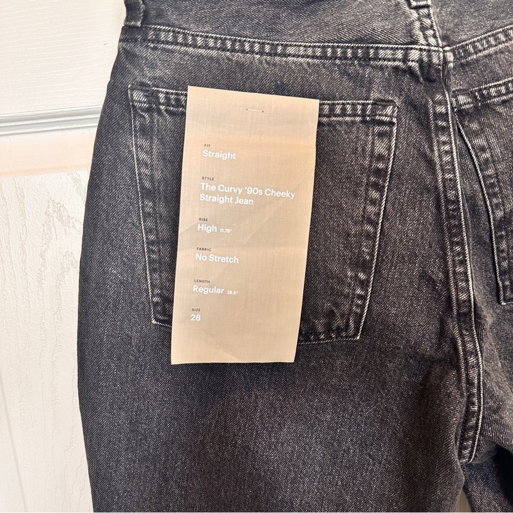 Everlane The Curvy‎ 90s Cheeky Straight Jean Washed Black Sz 28 Brand New $110 - Picture 16 of 16